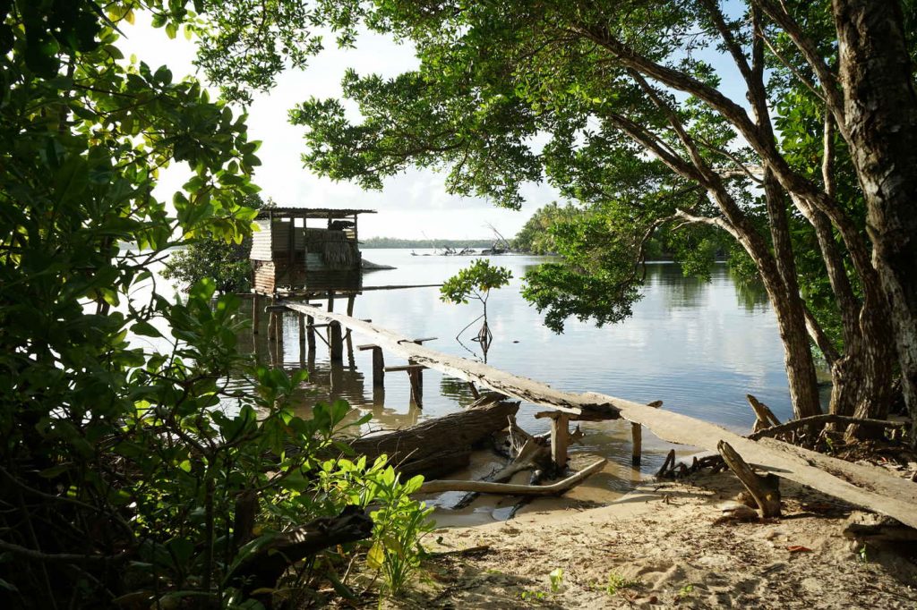 Traditional over ocean toilet